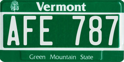 VT license plate AFE787