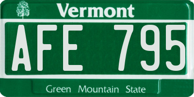 VT license plate AFE795