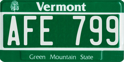 VT license plate AFE799