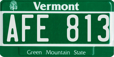 VT license plate AFE813
