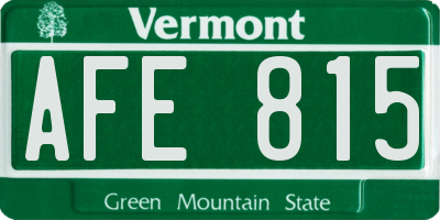 VT license plate AFE815