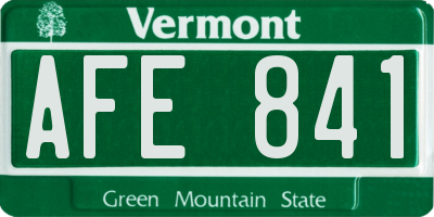 VT license plate AFE841