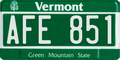 VT license plate AFE851
