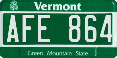 VT license plate AFE864