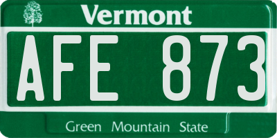 VT license plate AFE873