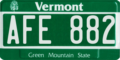 VT license plate AFE882