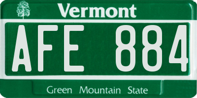 VT license plate AFE884