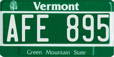 VT license plate AFE895