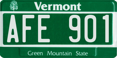 VT license plate AFE901