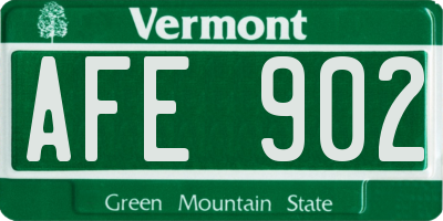 VT license plate AFE902