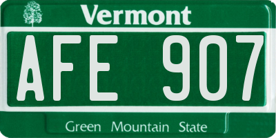 VT license plate AFE907