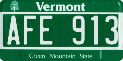 VT license plate AFE913