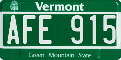 VT license plate AFE915