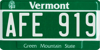 VT license plate AFE919