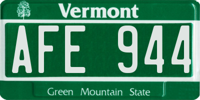 VT license plate AFE944