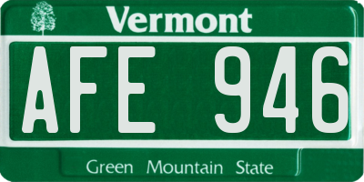 VT license plate AFE946