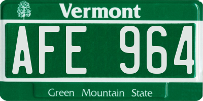 VT license plate AFE964