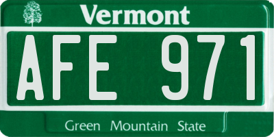VT license plate AFE971
