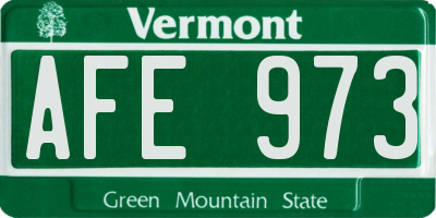 VT license plate AFE973