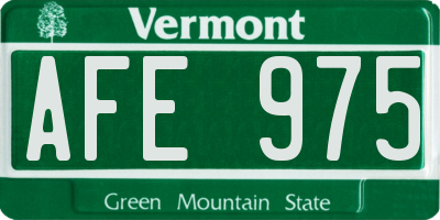 VT license plate AFE975