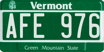 VT license plate AFE976