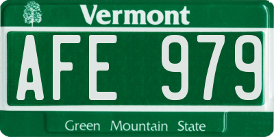 VT license plate AFE979