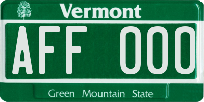 VT license plate AFF000