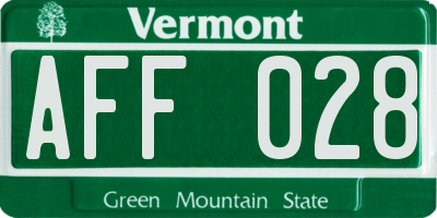 VT license plate AFF028