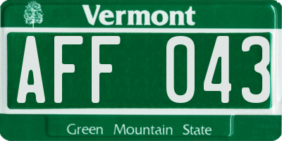 VT license plate AFF043
