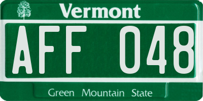 VT license plate AFF048
