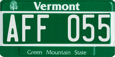 VT license plate AFF055