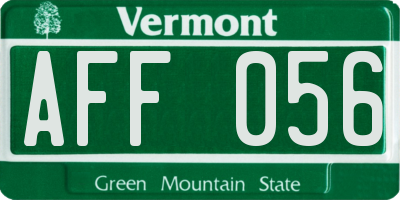 VT license plate AFF056