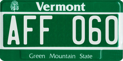 VT license plate AFF060