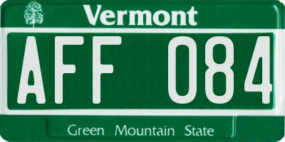 VT license plate AFF084