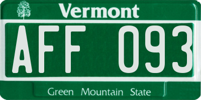 VT license plate AFF093