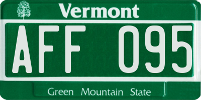 VT license plate AFF095