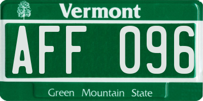 VT license plate AFF096