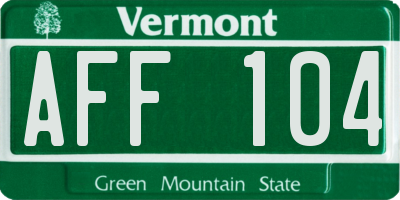 VT license plate AFF104