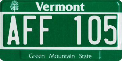 VT license plate AFF105