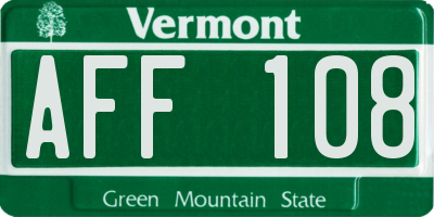 VT license plate AFF108
