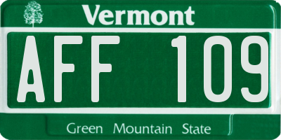 VT license plate AFF109