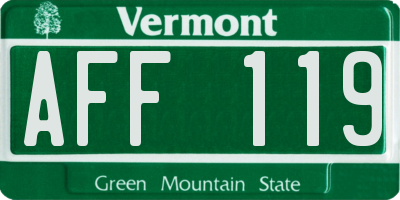 VT license plate AFF119