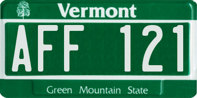 VT license plate AFF121