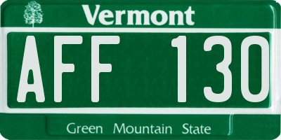 VT license plate AFF130