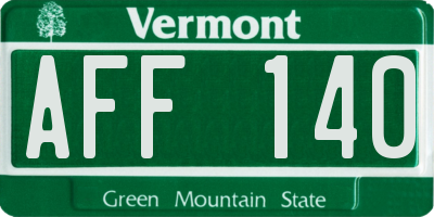 VT license plate AFF140