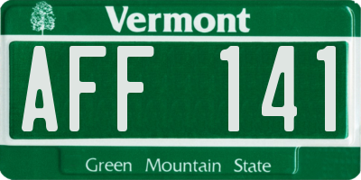 VT license plate AFF141