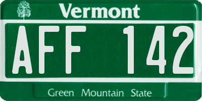 VT license plate AFF142