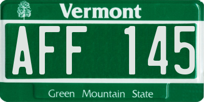 VT license plate AFF145