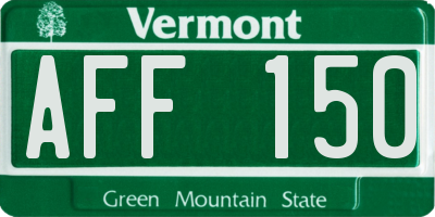 VT license plate AFF150