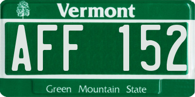 VT license plate AFF152